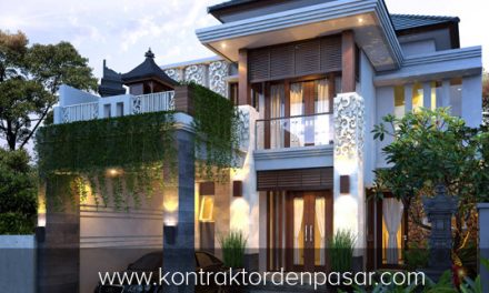 Desain Rumah 2 Lantai 4 Kamar Tidur luas 150 m2 Bali Modern Style