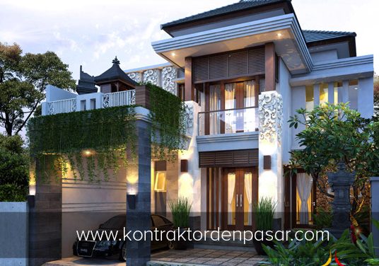 Desain Rumah 2 Lantai 4 Kamar Tidur luas 150 m2 Bali Modern Style